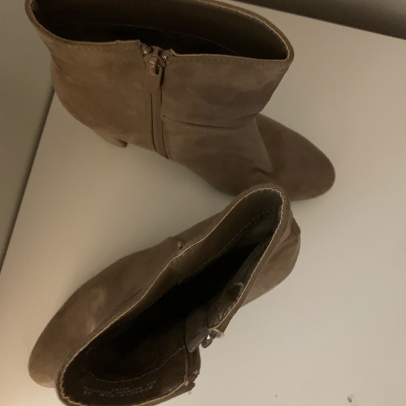 Bamboo Taupe Suede High Heeled Ankle Boot - Picture 6 of 7